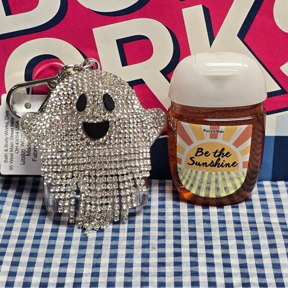 BBW Blingy Ghost SnapBac Pocketbac Holder & Be The Sunshine Refill Keychain - Picture 1 of 1
